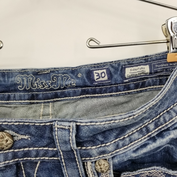 Miss Me Signature Cuffed Floral Skinny Jeans - Picture 10 of 11